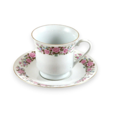 Juego de Tazas Demitasse y Platillos – Porcelana Fina 200cc